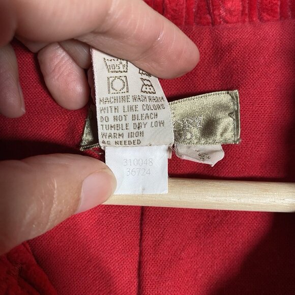 VTG Territory Ahead Red Wide Wale Corduroy Chore Coat Barn Ranch Jacket Pockets - Picture 10 of 13